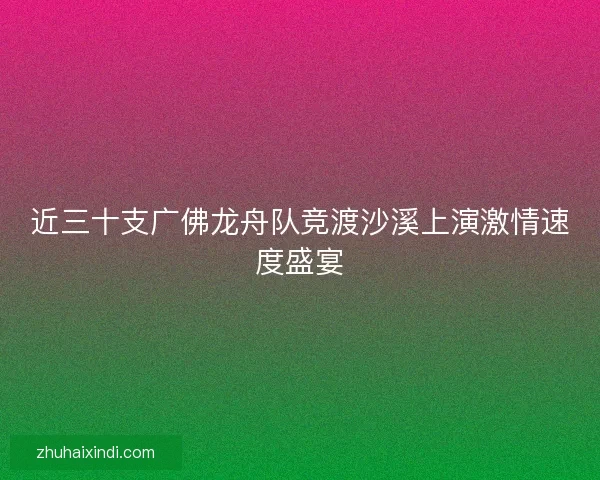 近三十支广佛龙舟队竞渡沙溪上演激情速度盛宴