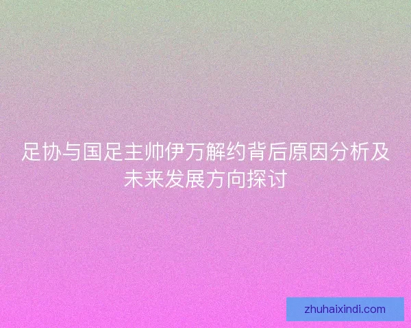 足协与国足主帅伊万解约背后原因分析及未来发展方向探讨 足协与国足主帅伊万解约背后原因分析及未来发展方向探讨