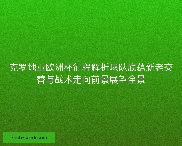 克罗地亚欧洲杯征程解析球队底蕴新老交替与战术走向前景展望全景 克罗地亚欧洲杯征程解析球队底蕴新老交替与战术走向前景展望全景