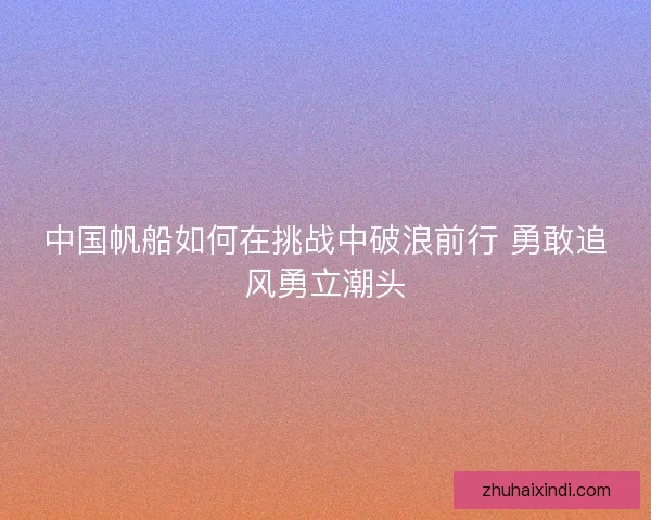 中国帆船如何在挑战中破浪前行 勇敢追风勇立潮头